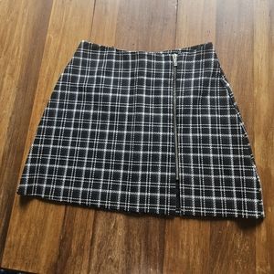 Zara Black & White Plaid Mini Skirt - Size Small